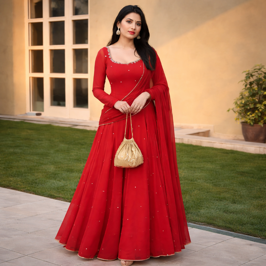 Noor Crimson Anarkali
